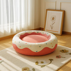MOYMO donut bed inside cushion reveals soft PP cotton comfort.