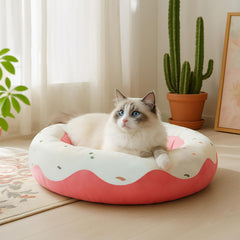 MOYMO donut side view emphasizes plush cushion for restful lounging.
