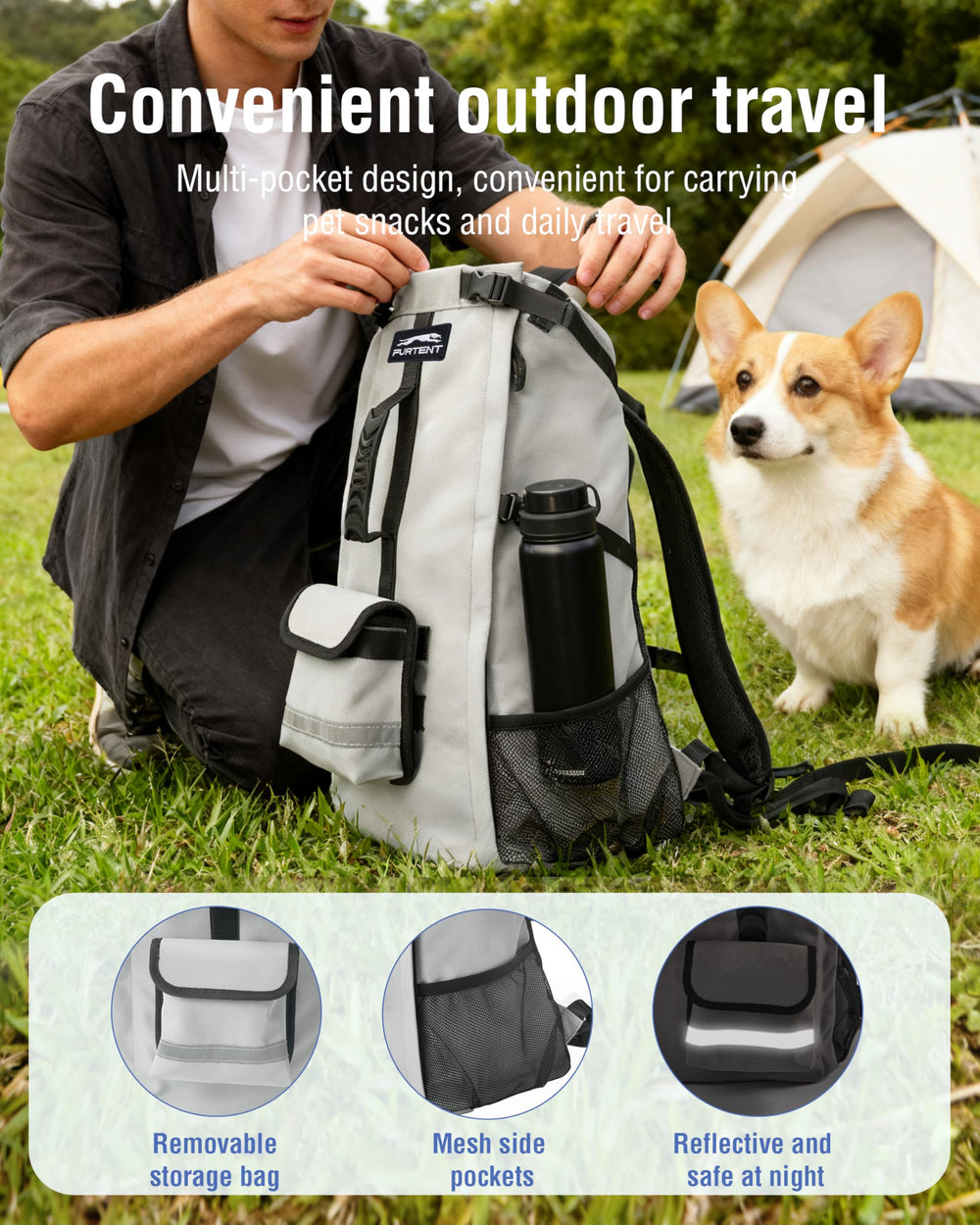 Moysoon lightweight design suits Corgis, Beagles, and other small-to-medium breeds.