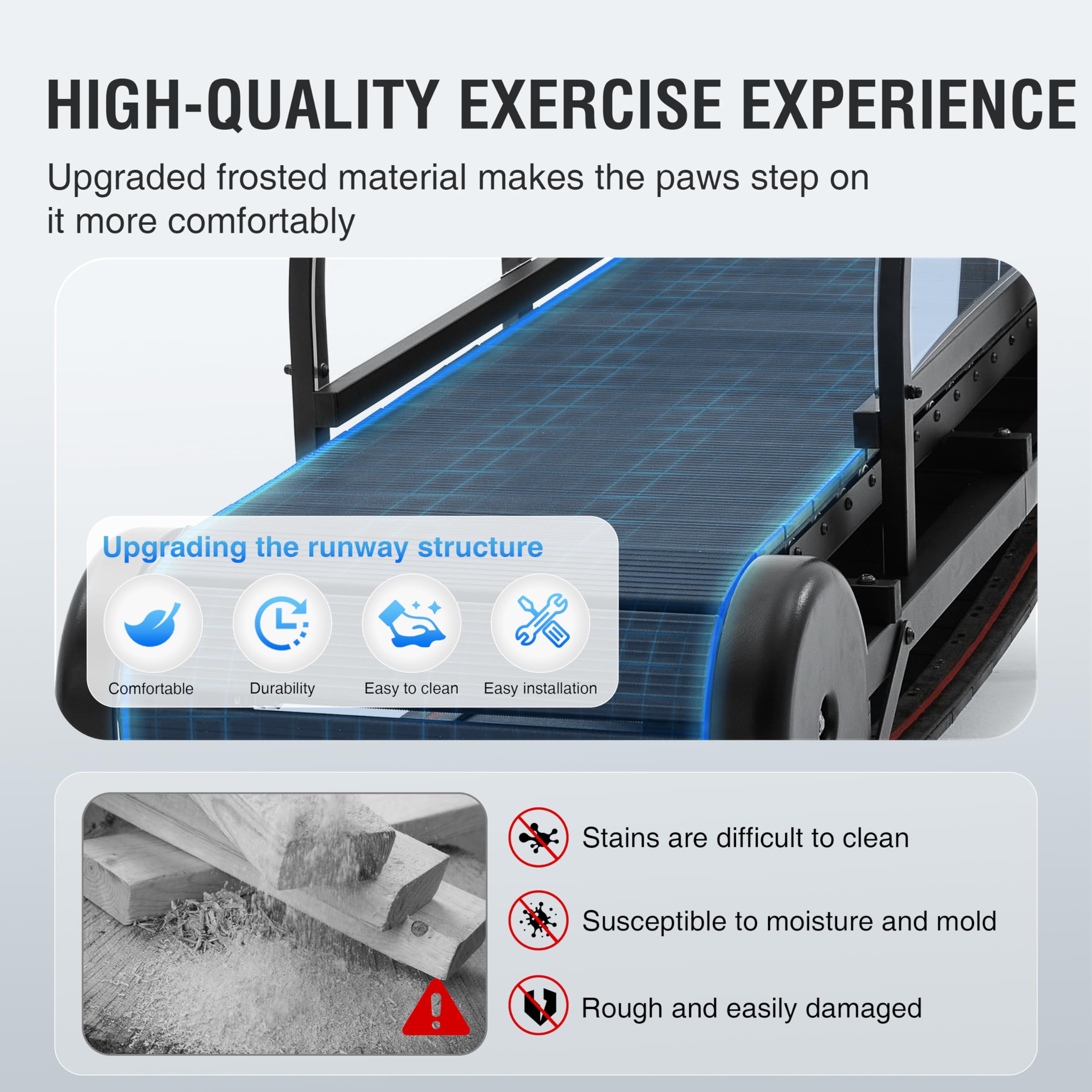 Moysoon dog treadmill compact design fits home spaces.