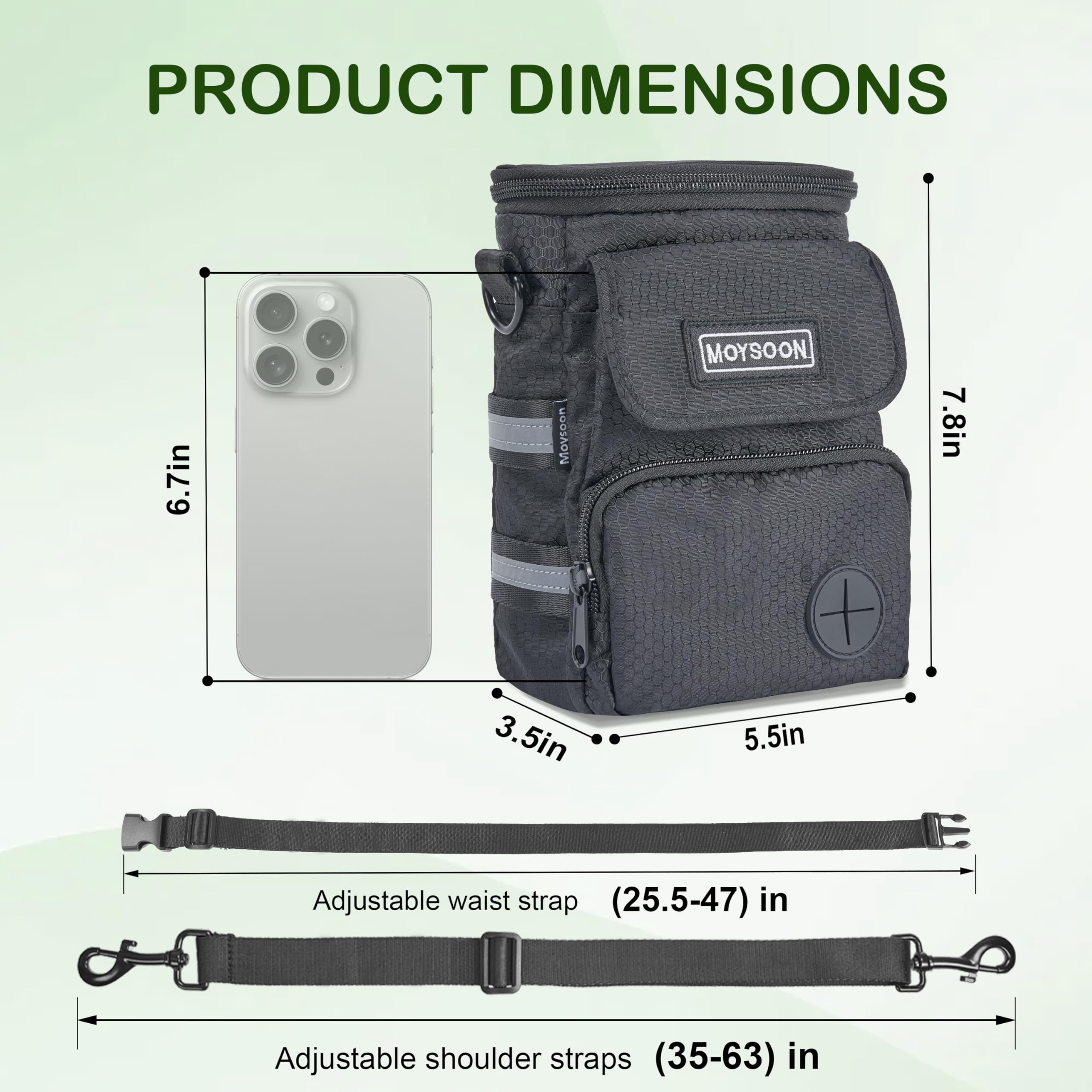 Moysoon waterproof dog treat bag keeps snacks dry on outdoor adventures