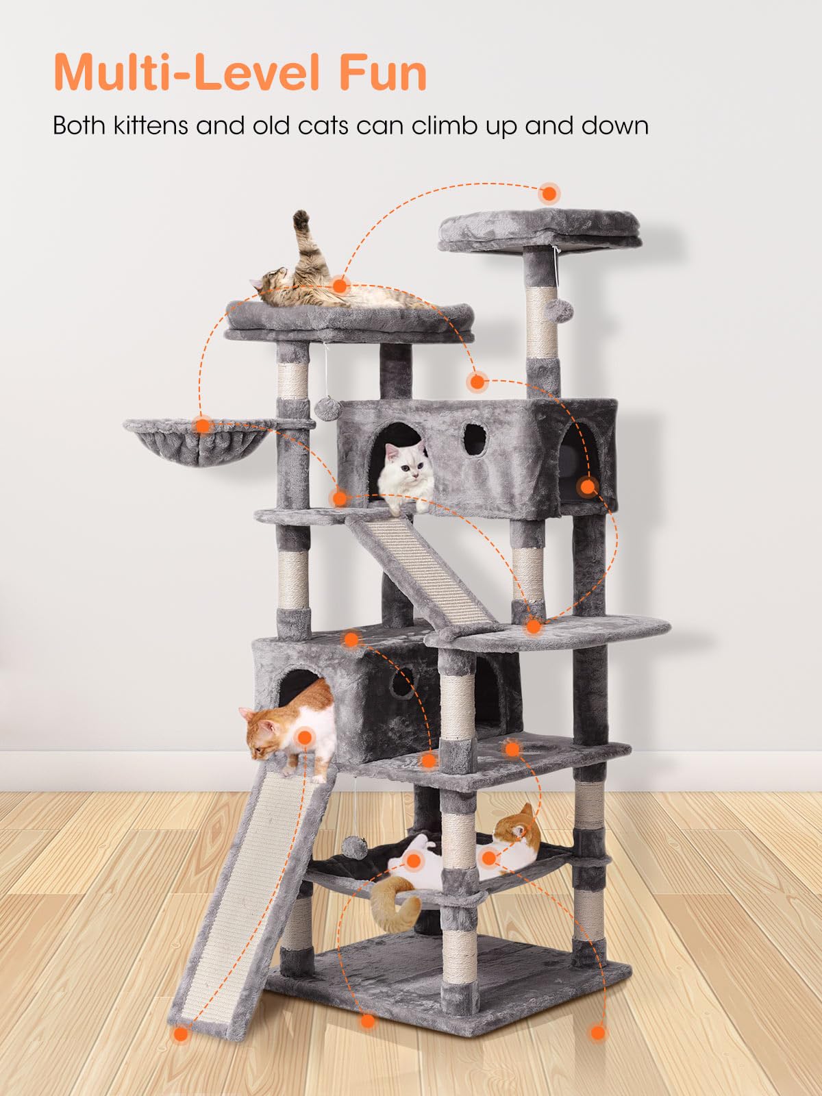 MQ Cat Tree base and structure ensure stability during play