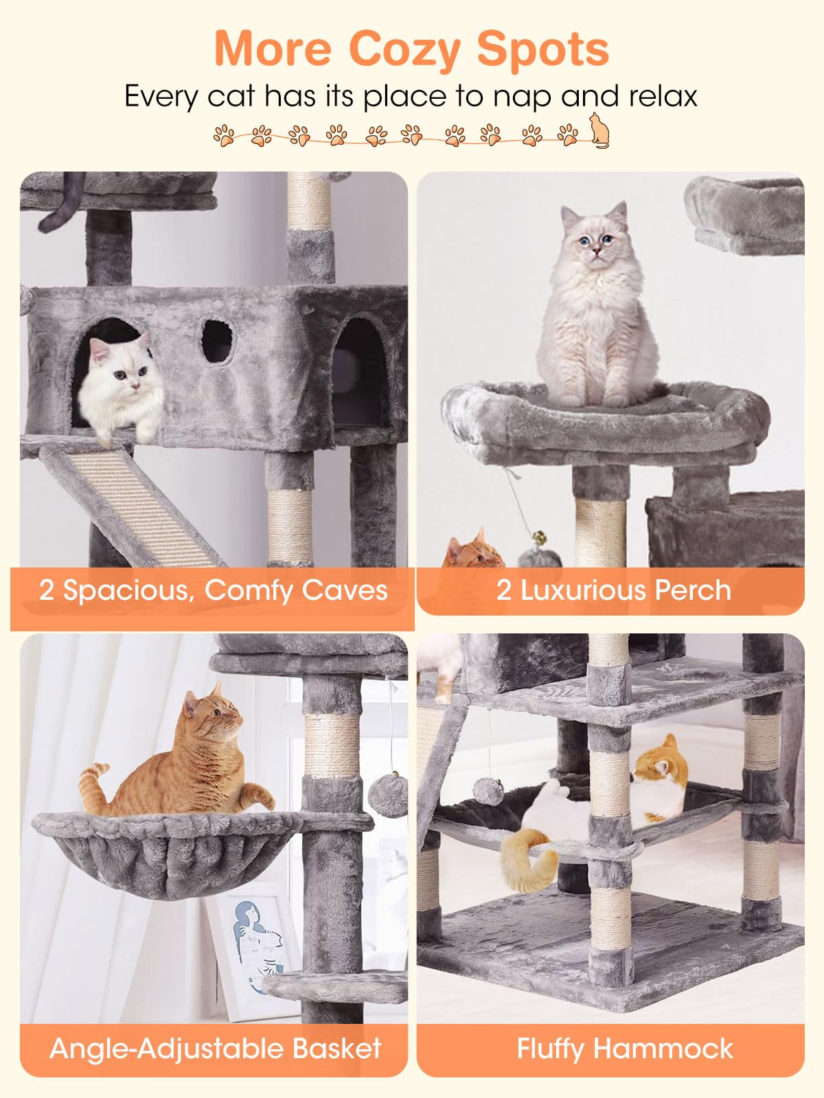 MQ Cat Tree condos give cats private hideaways and restful retreats