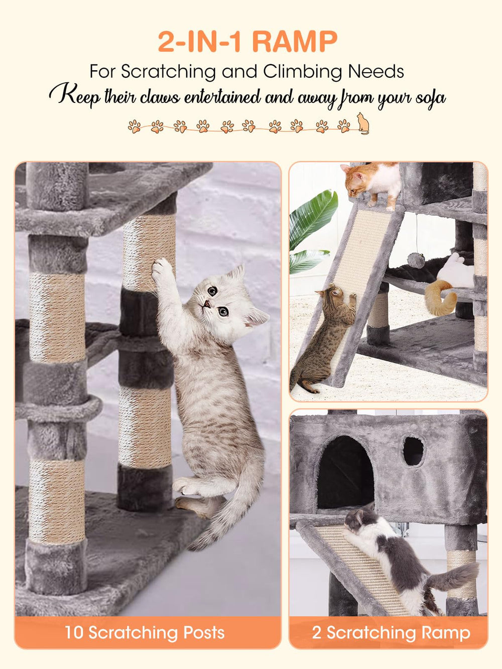 MQ Cat Tree scratching ladders help cats scratch and protect furniture