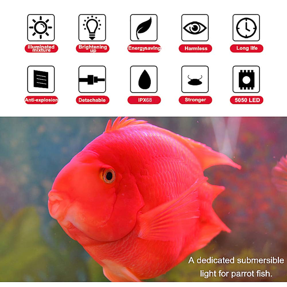 MQ luz para acuario con diodos 5050 y cristal IP68 para uso subacuático