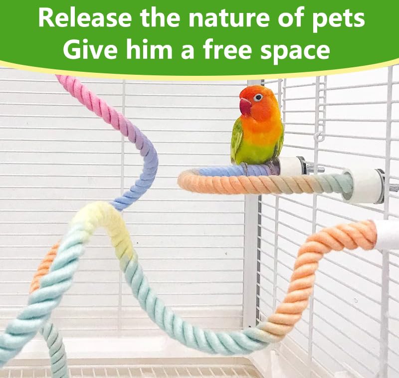MQACPUPY rope perch parakeets promotes enrichment with durable rope perching