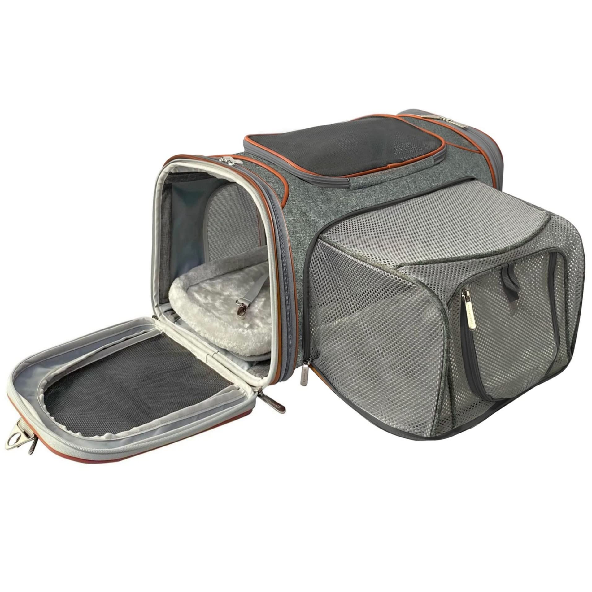 Mr. Peanut's airline-approved tote in use demonstrates soft-sided, versatile travel solution.