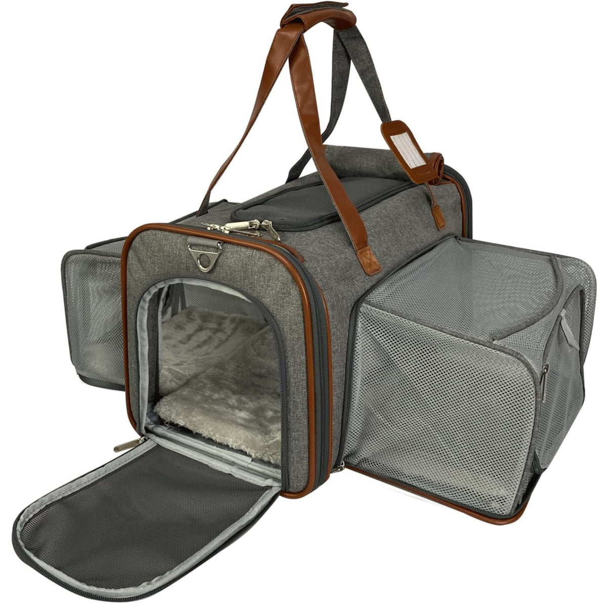 Mr. Peanut's Gold Series carrier closed front view suitable for under-seat airline travel.