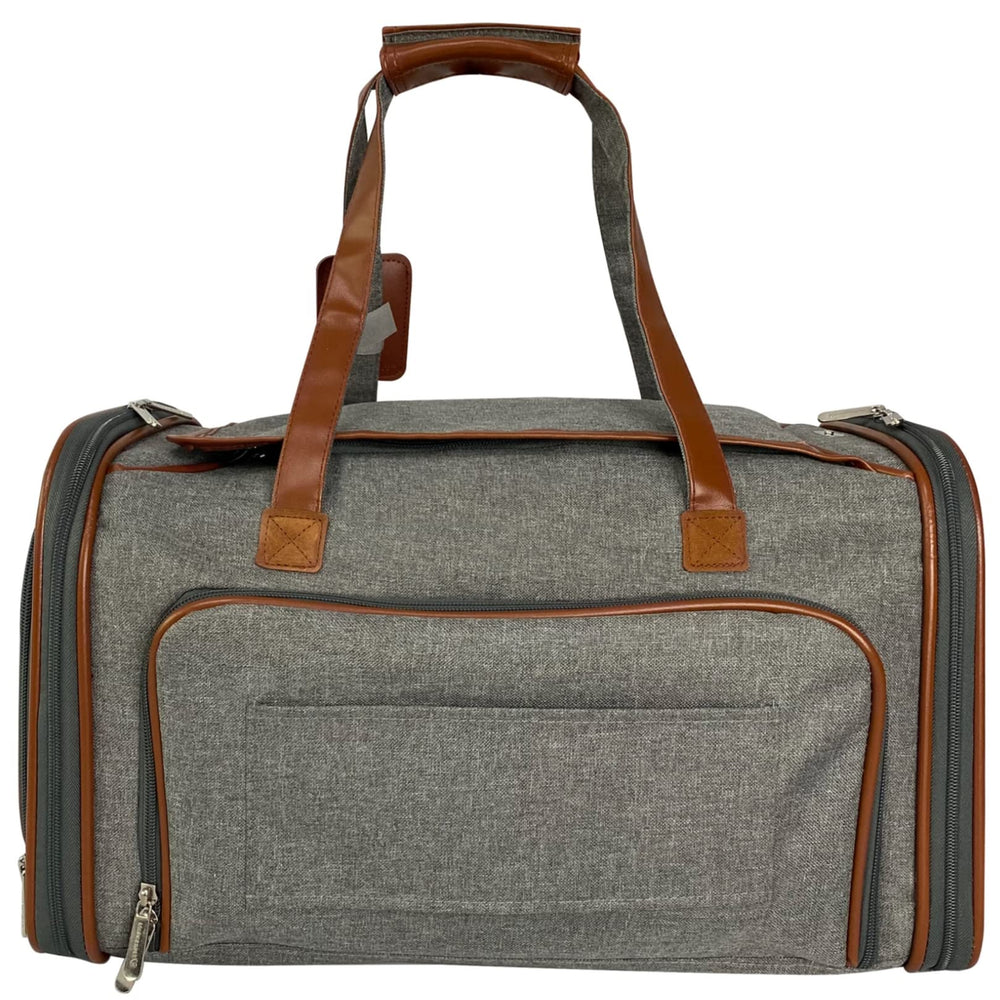 Mr. Peanut's Gold Series padded shoulder strap eases carrying through airports.