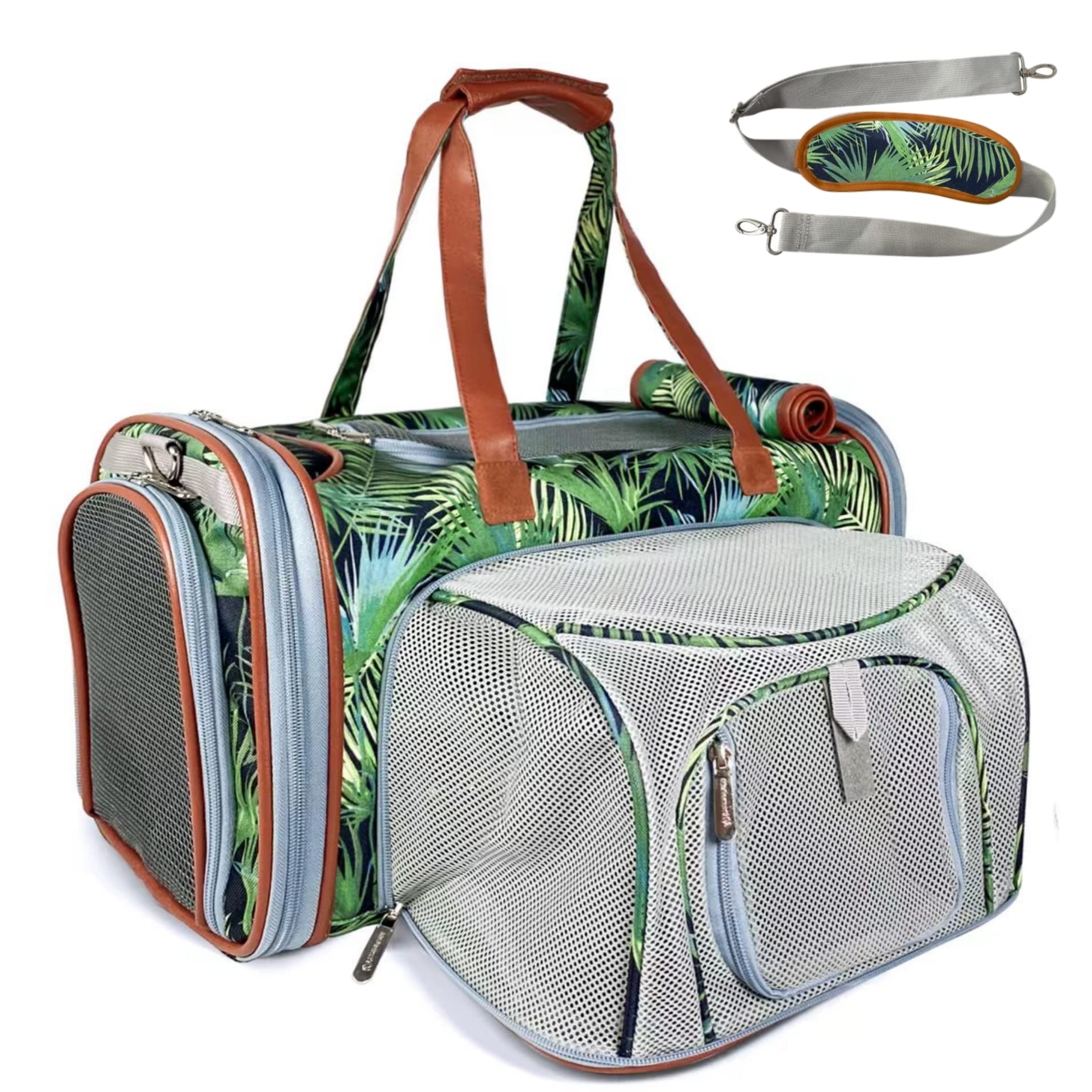Mr. Peanut's Gold Series Tropical front view—lightweight, travel-ready pet carrier.