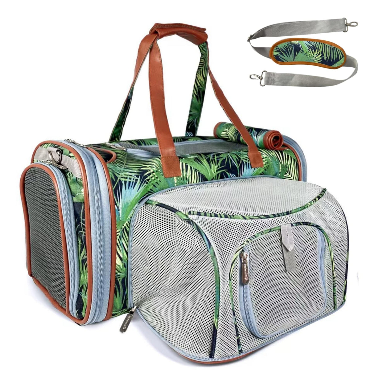 Mr. Peanut's Gold Series Tropical front view—lightweight, travel-ready pet carrier.