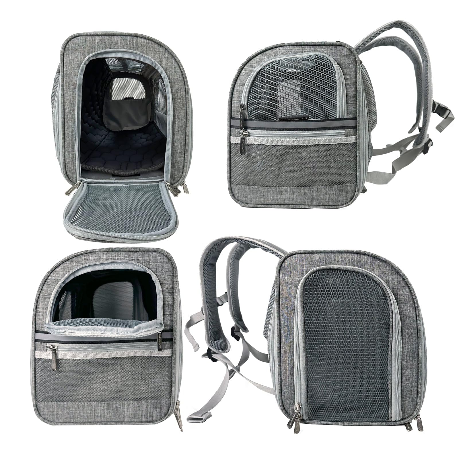 Mr. Peanut's Monterey blue zippered pockets emphasize secure storage for treats, meds, and papers.