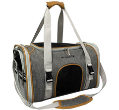 Mr. Peanut's soft-sided cabin bag interior shows cozy space for small dogs or cats.