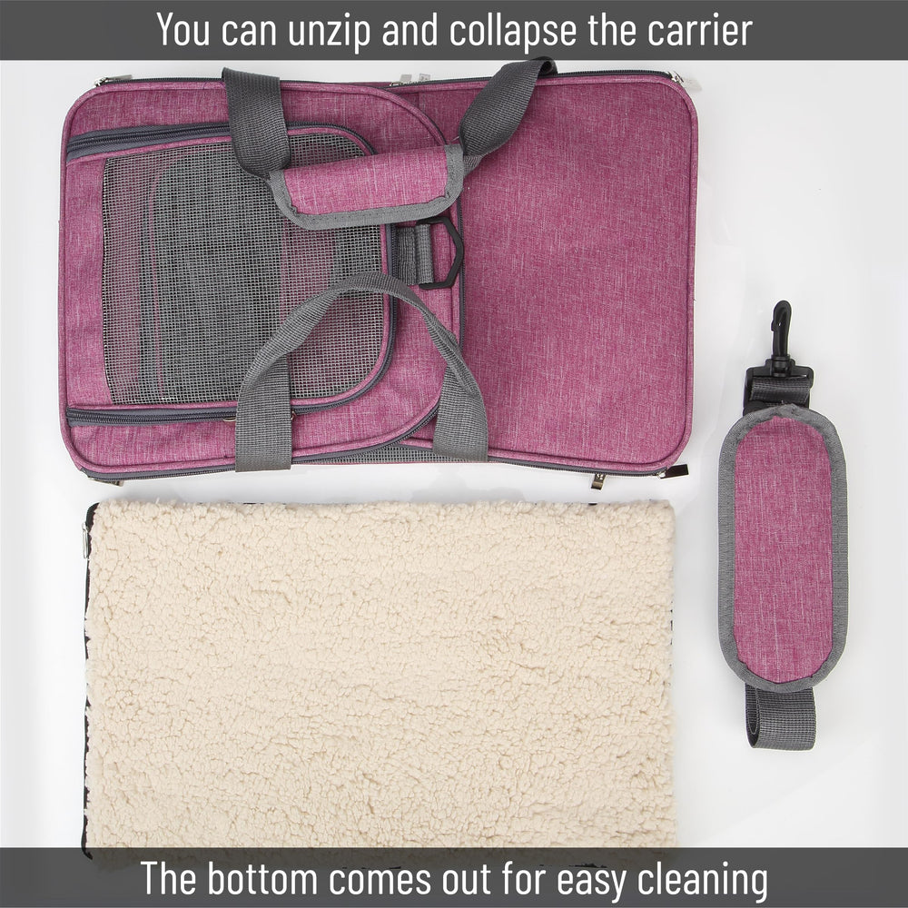 Mr. Pen pet carrier pink secure zippers for reliable transport