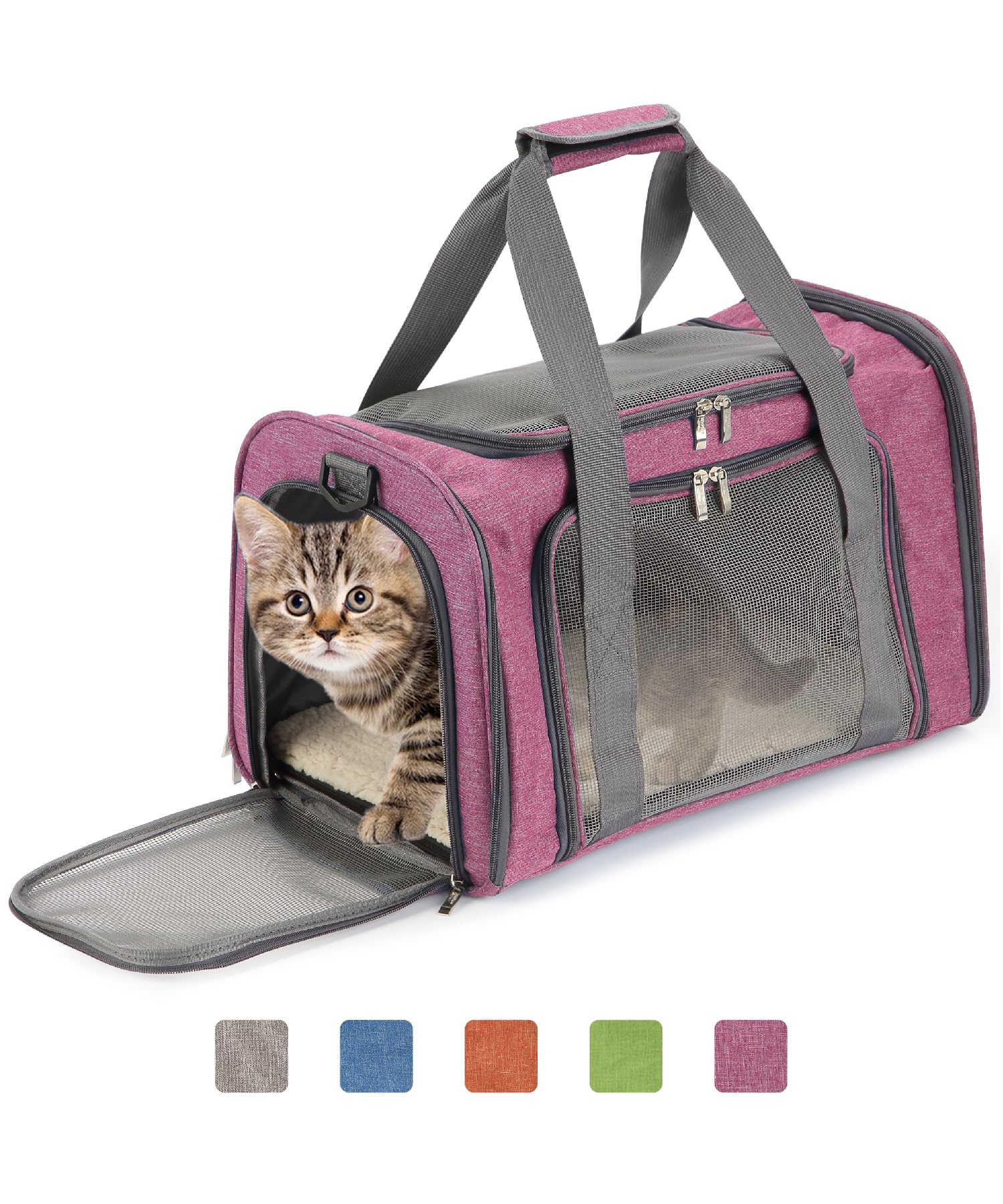 Mr. Pen pet carrier pink ideal for small pets seeking visibility