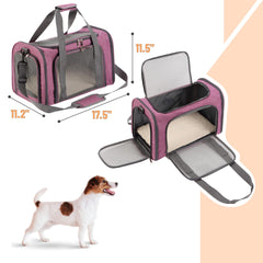 Mr. Pen pet carrier pink soft-lined interior supports pet comfort on trips
