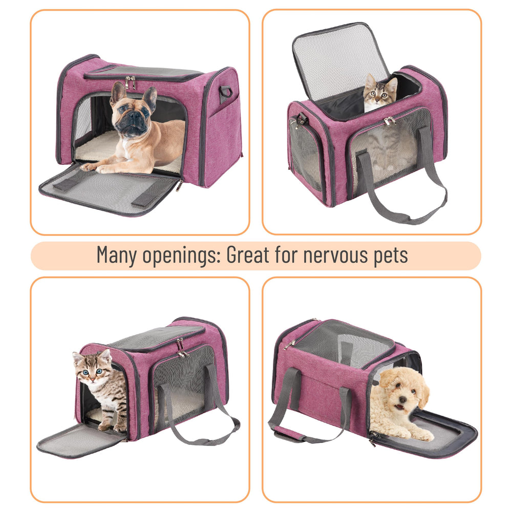 Mr. Pen pet carrier pink pockets for treats and essentials
