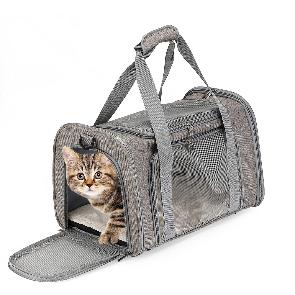 Mr. Pen pet carrier side view shows a lightweight travel design for easy outings.