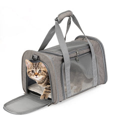 Mr. Pen pet carrier side view shows a lightweight travel design for easy outings.
