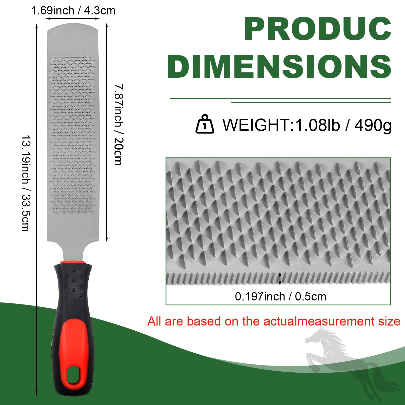 Mriuuod hoof rasp soft handle provides non slip control for safe trimming