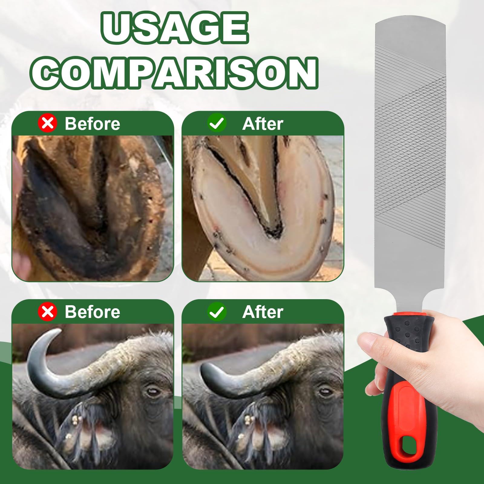 Mriuuod hoof rasp versatile for horses, donkeys, cows, and goats
