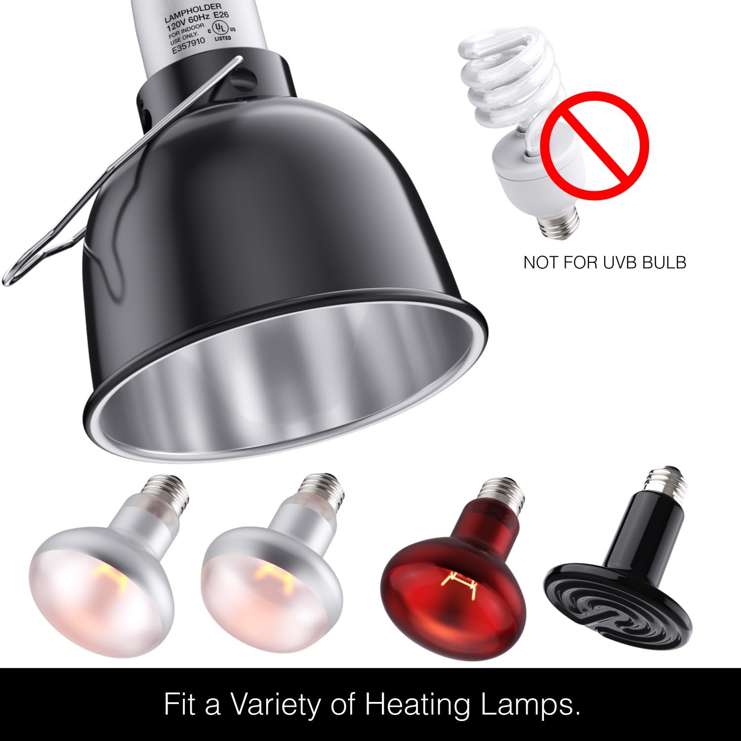 MRREPTILE Reptile Light Fixture ceramic socket closeup highlighting durable design