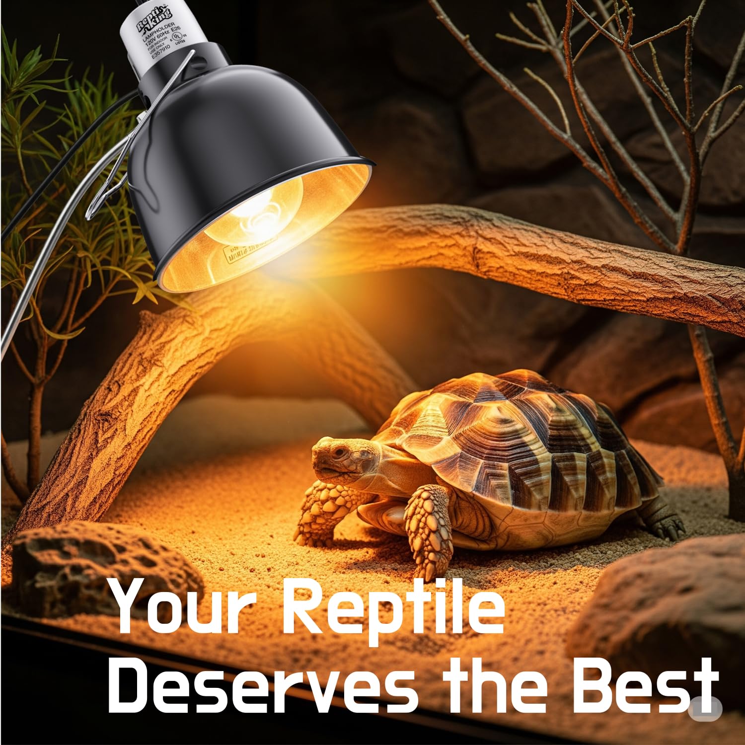 MRREPTILE Reptile Light Fixture setup for heat emitter