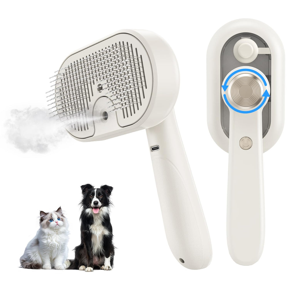MRSDAYU cat steam brush grooming action reduces shedding while soothing pets.