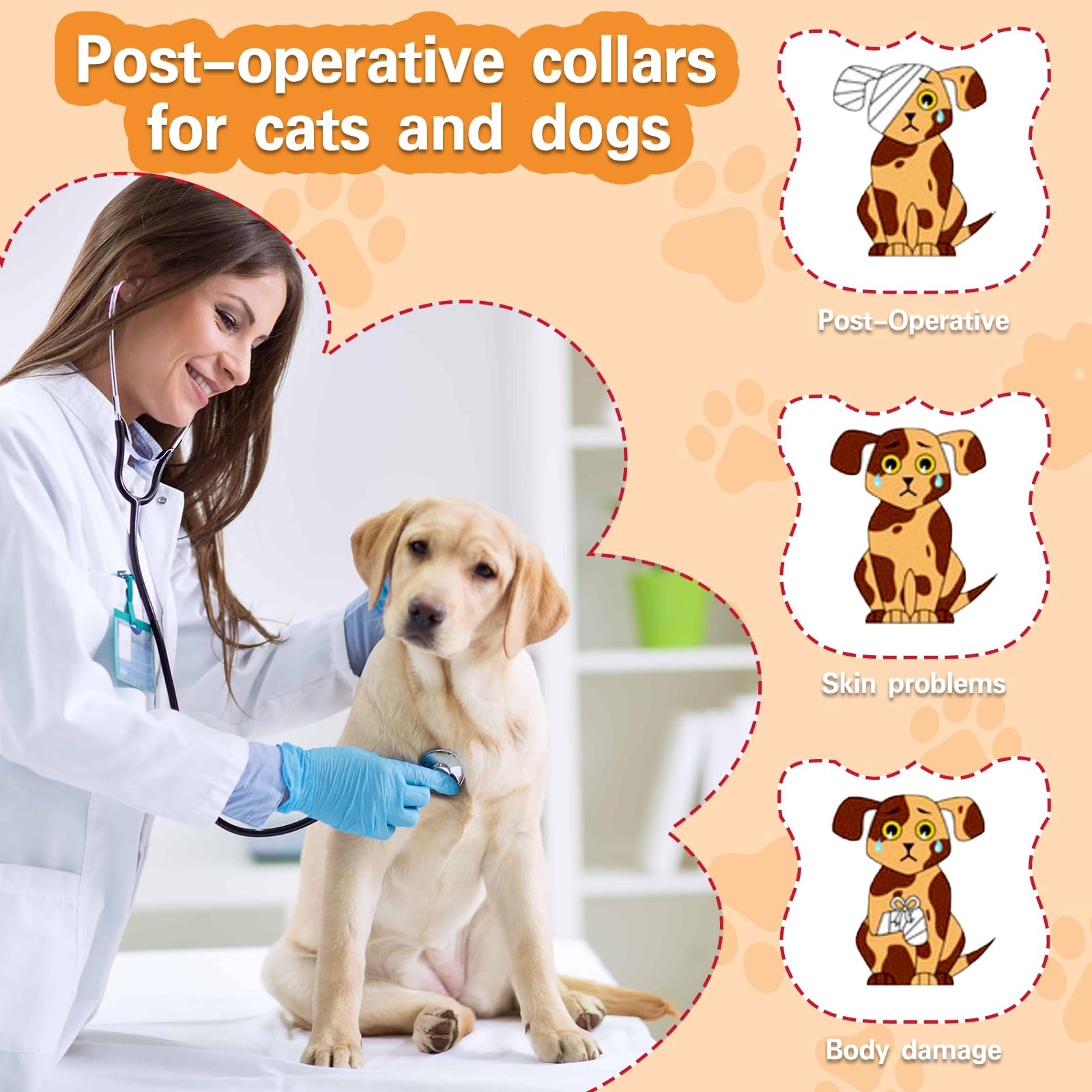 MRSOHRET dog cone adjustable straps demonstrated for secure fit