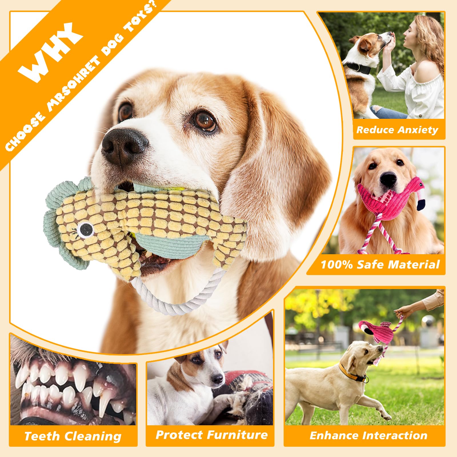 MRSOHRET plush dog toy anxiety-relief provides companionship during alone time.