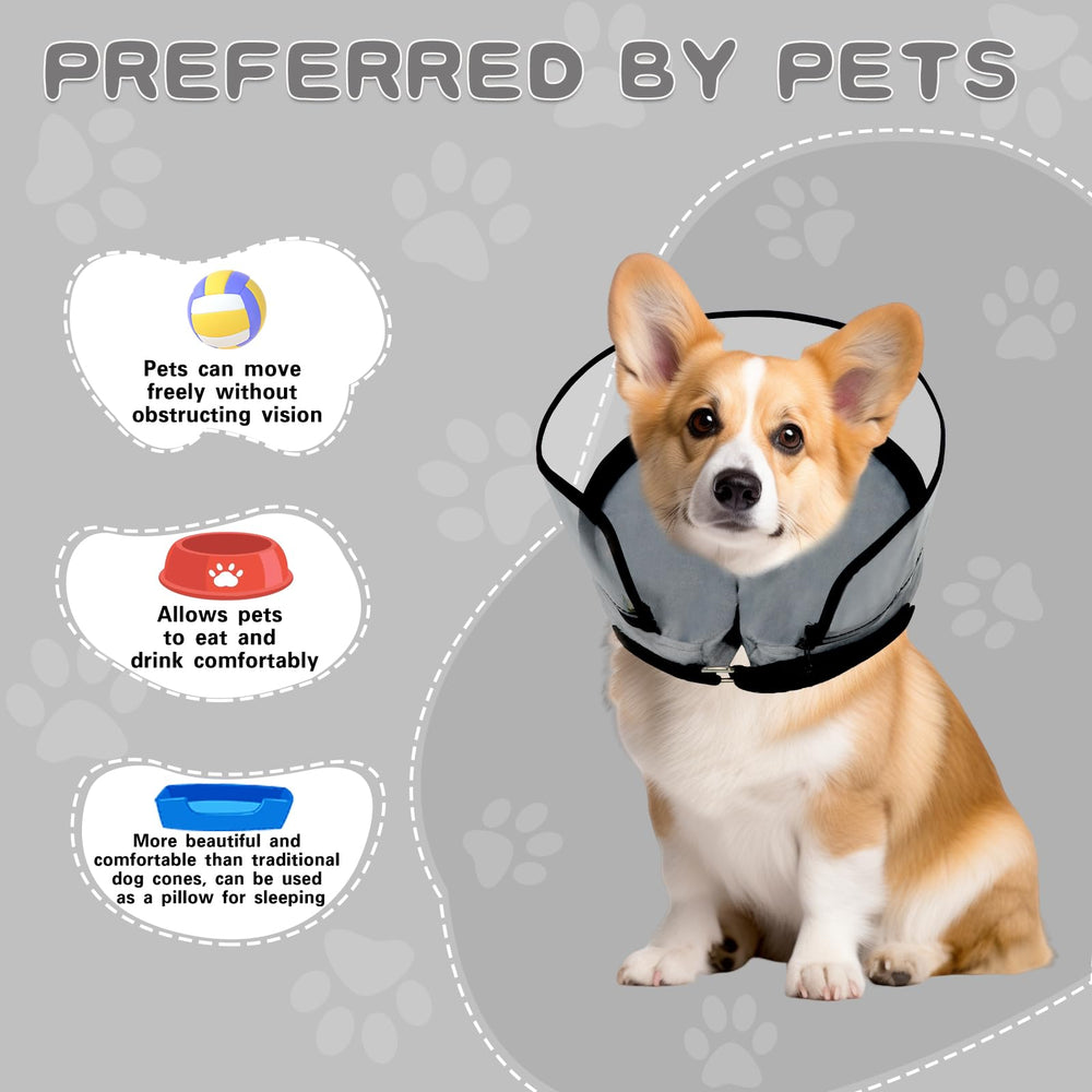 MRSOHRET leash-friendly inner ring on dog cone for outdoor use