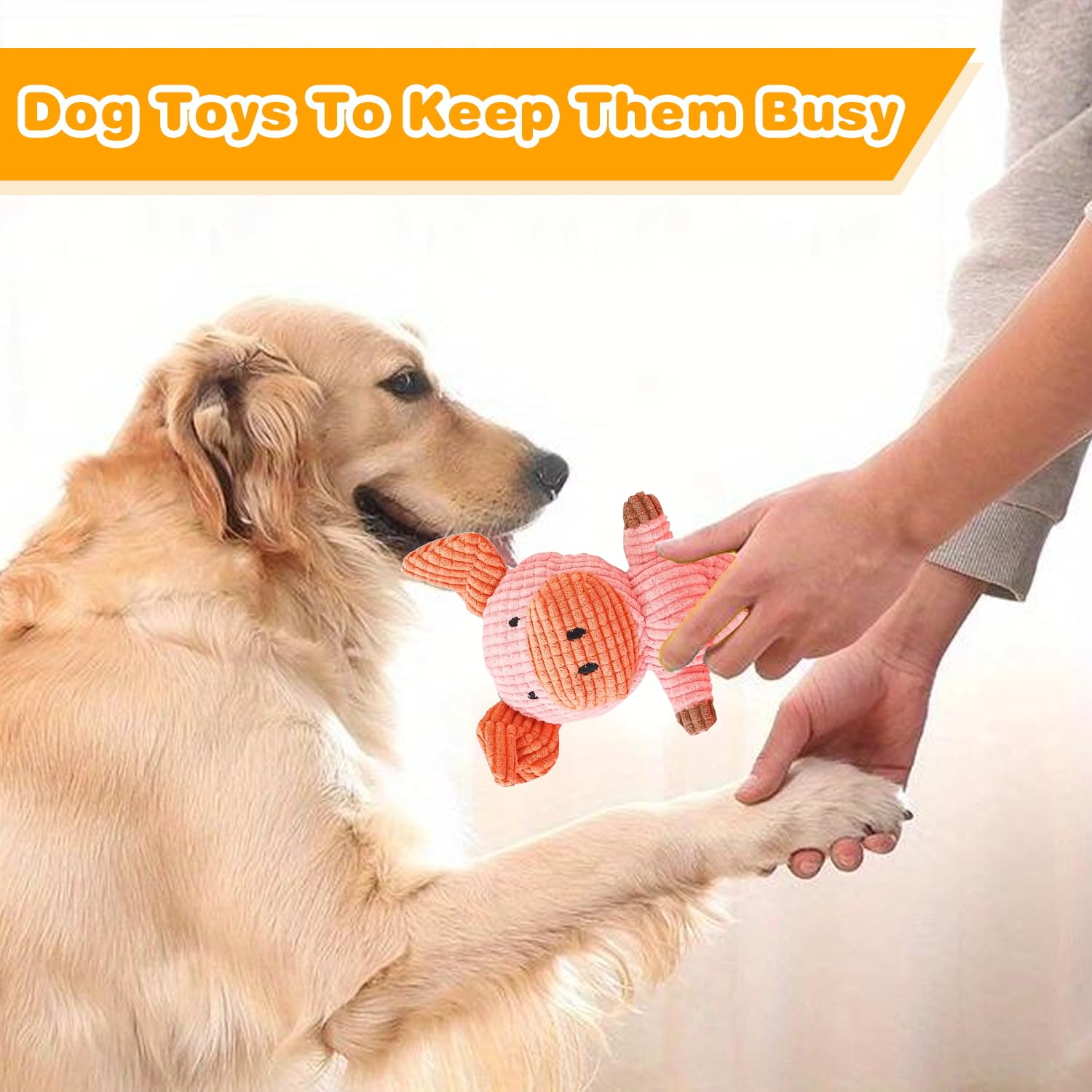 MRSOHRET plush elephant toy squeaker supports long-lasting solo or family play.