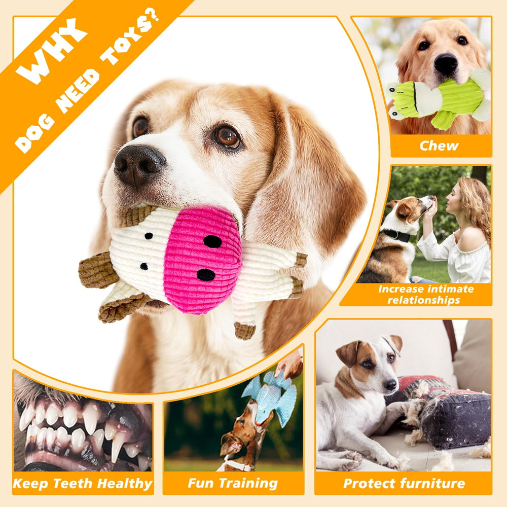 MRSOHRET plush frog toy squeaker helps teething puppies stay busy.