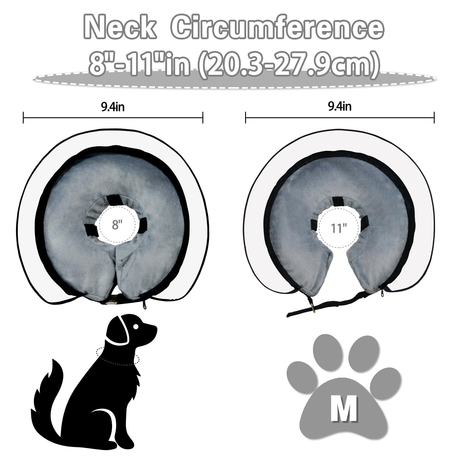 MRSOHRET transparent cover on dog cone for added protection and visibility
