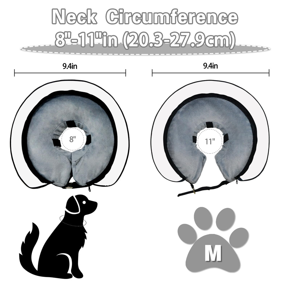 MRSOHRET transparent cover on dog cone for added protection and visibility