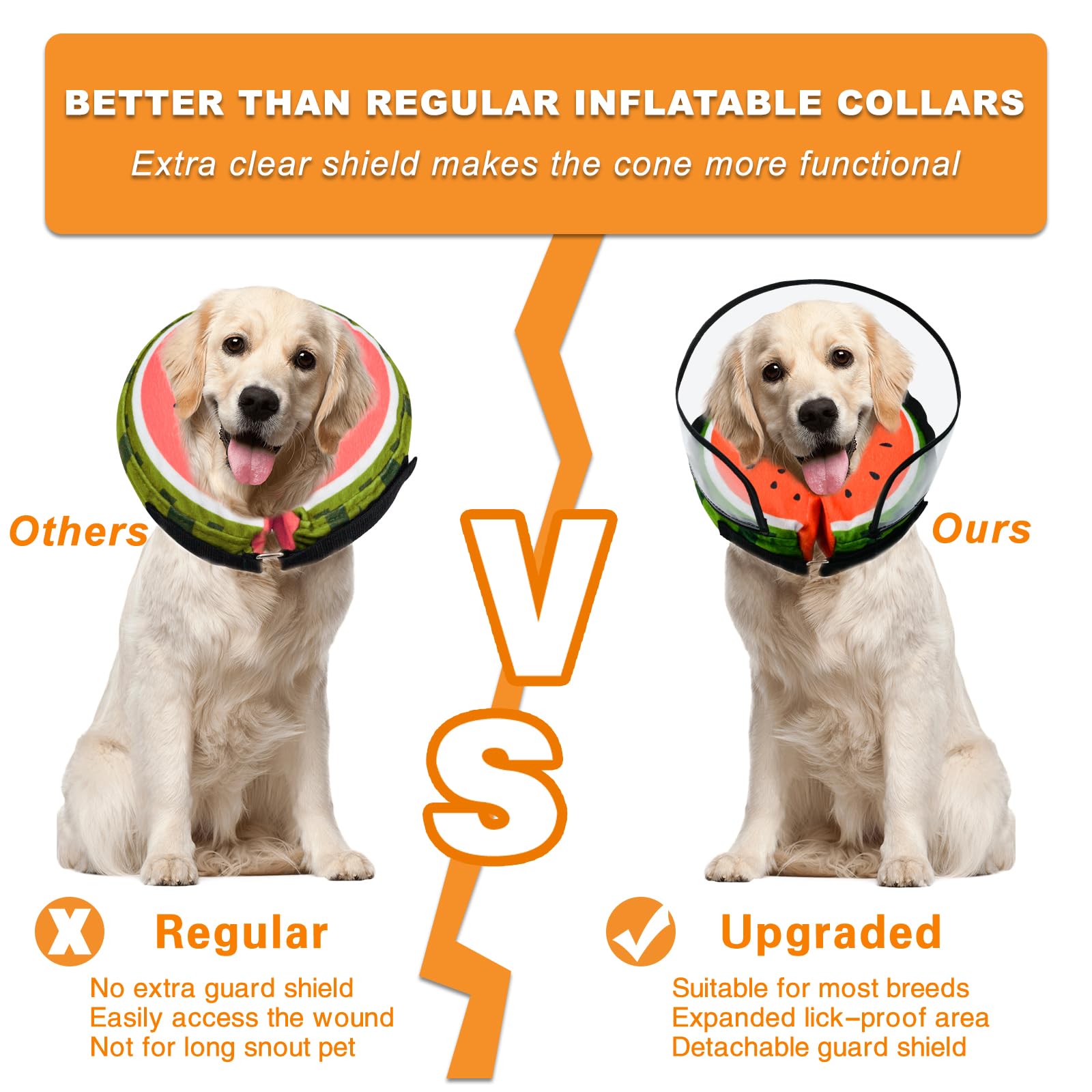 MRSOHRET watermelon dog recovery collar inflatable inflation valve in use
