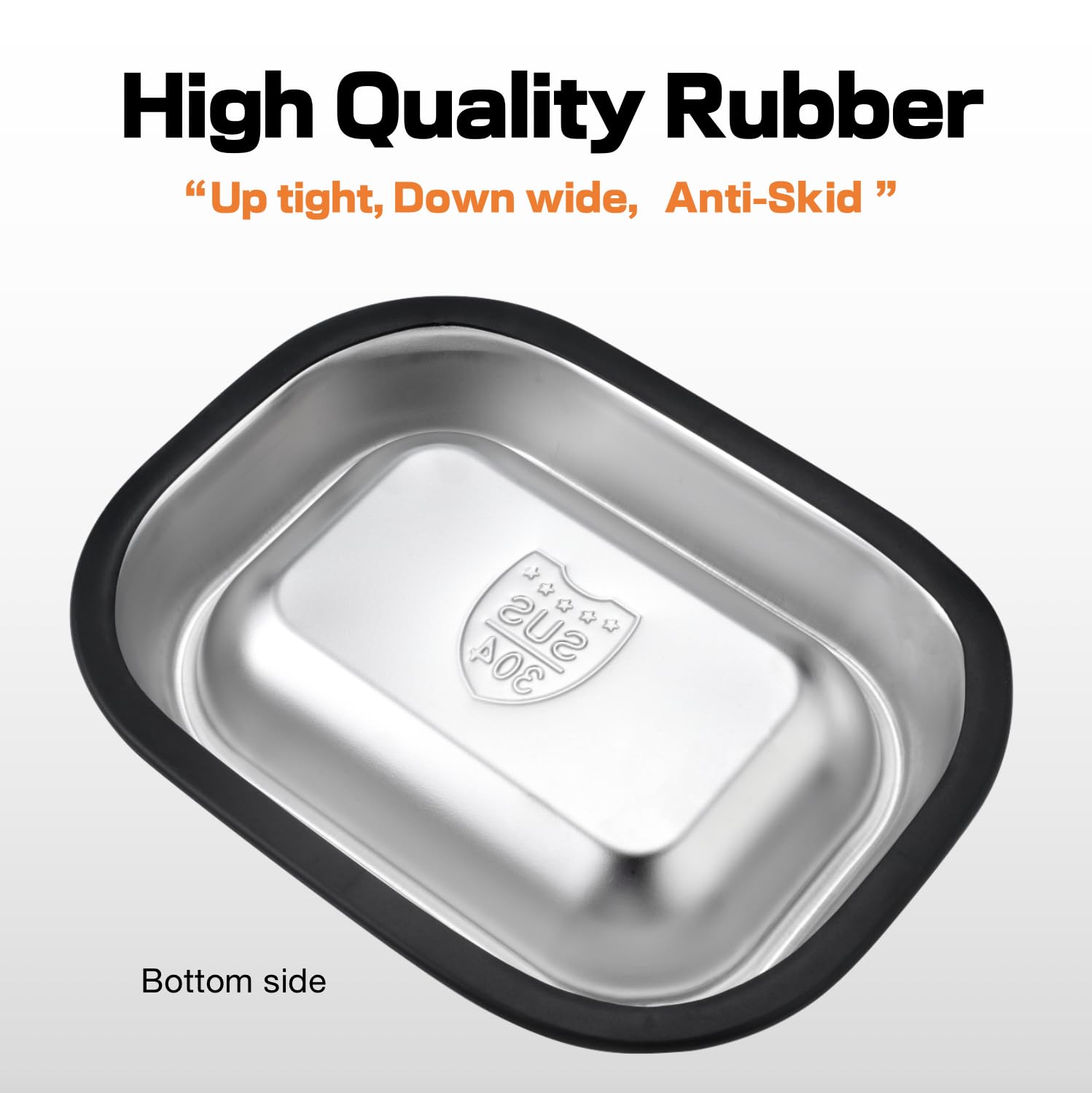 MRTIOO non-slip base bowl with rubber ring keeps bowls steady on floors.