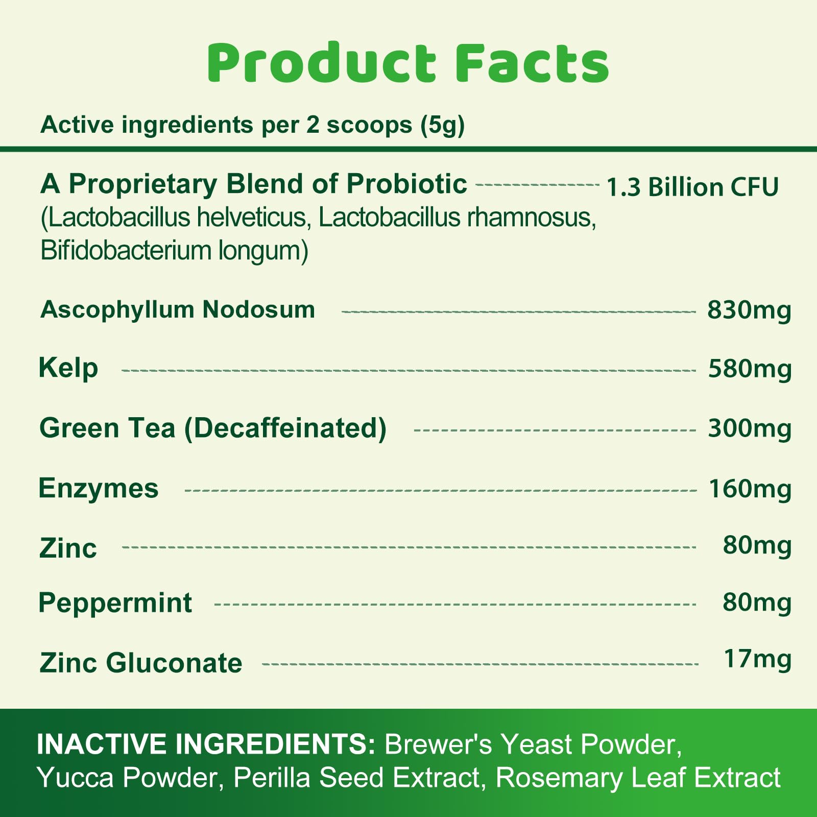 Mshuheene dog dental powder close-up label suggests quality and clear ingredients.