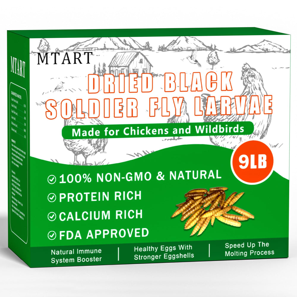 MTART BSF larvae treat packaging in resealable bag for easy feeding at home