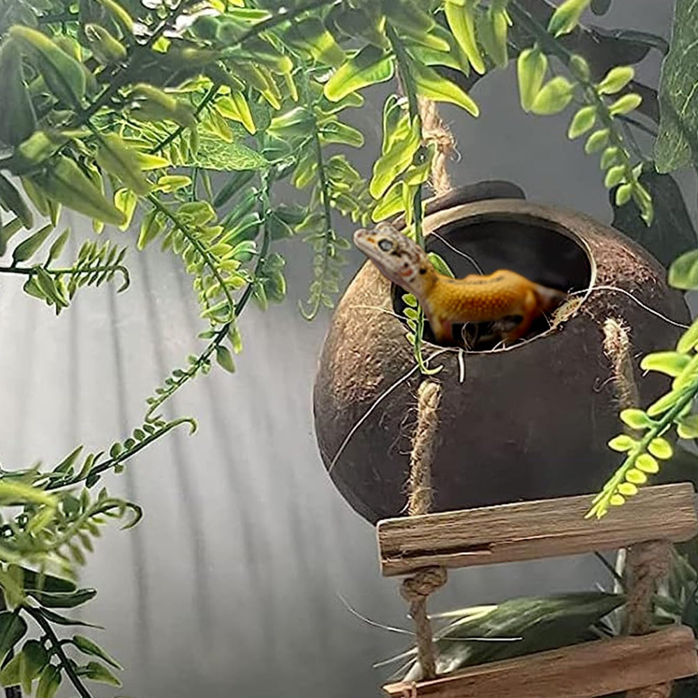 MUYG coconut-husk-hut creates a smooth hideaway under natural decor.