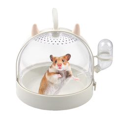 MUYG hamster travel cage compact white design enables easy transport on trips.