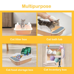 MUYG anti-splashing litter box keeps mess contained while your cat enters