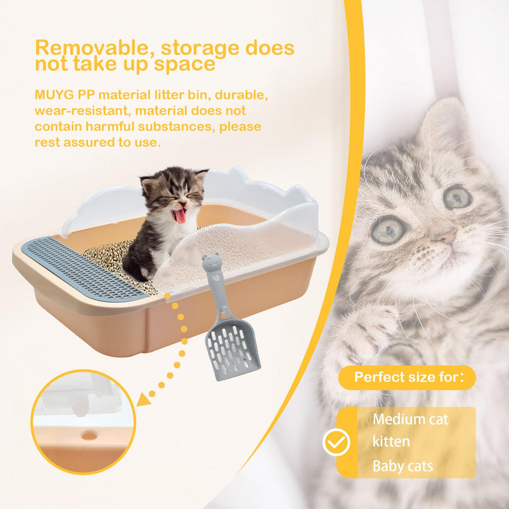 MUYG easy-clean small litter box with scoop supports fast maintenance