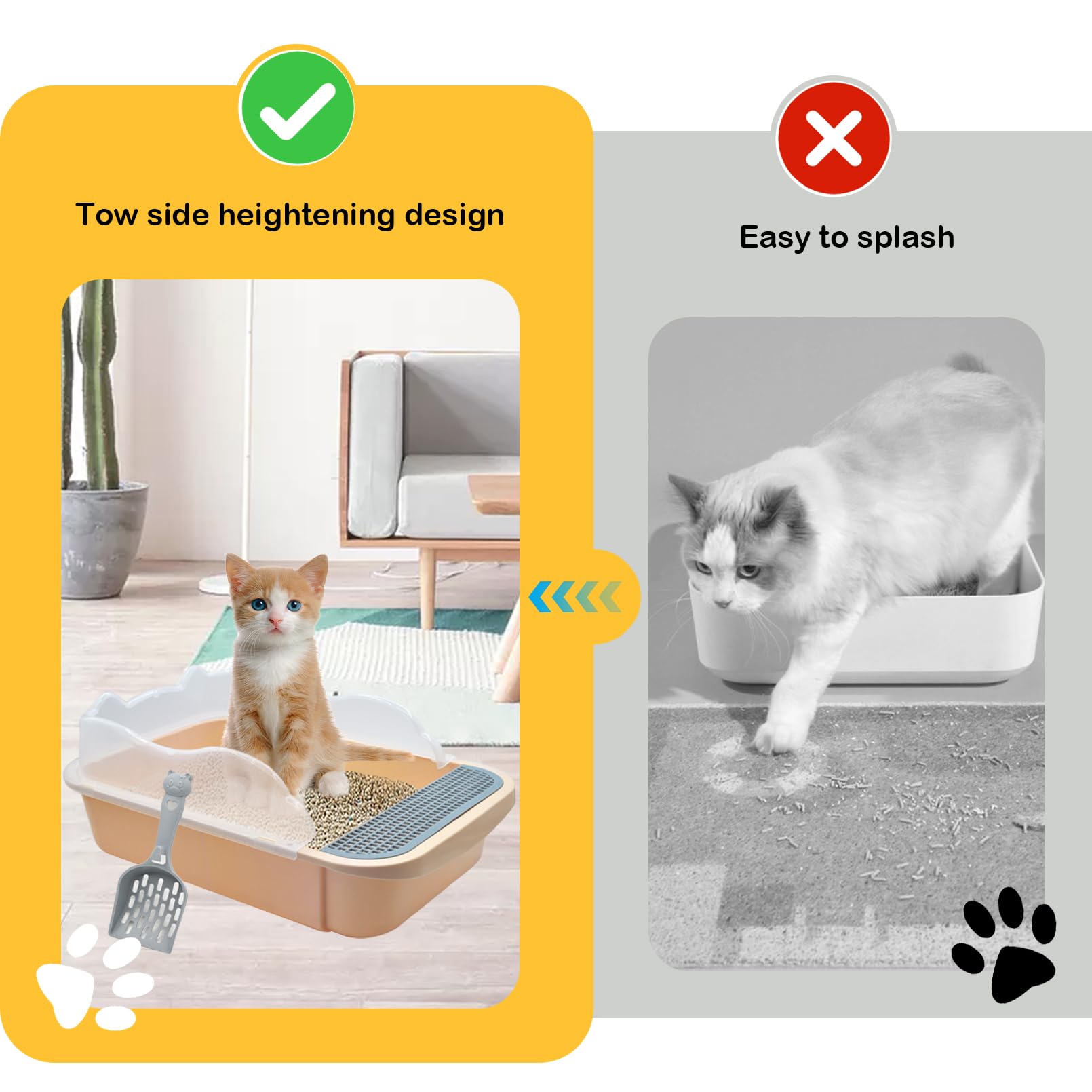 MUYG PP material litter box remains safe and sturdy for daily use