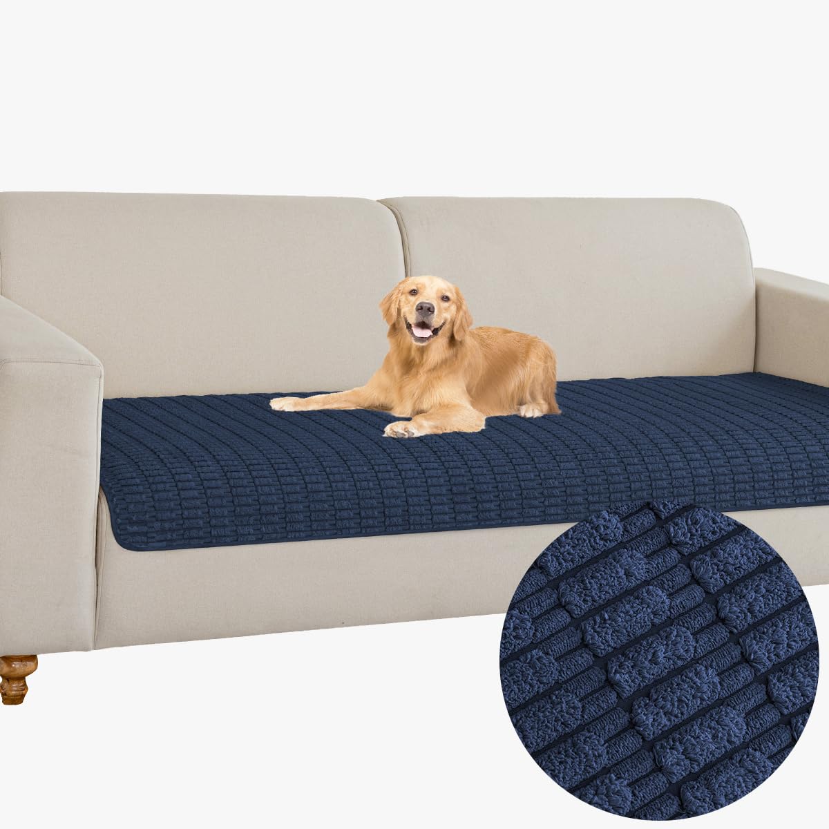 Muamar dog bed cover closeup of corduroy fabric offering soft comfort and durability.