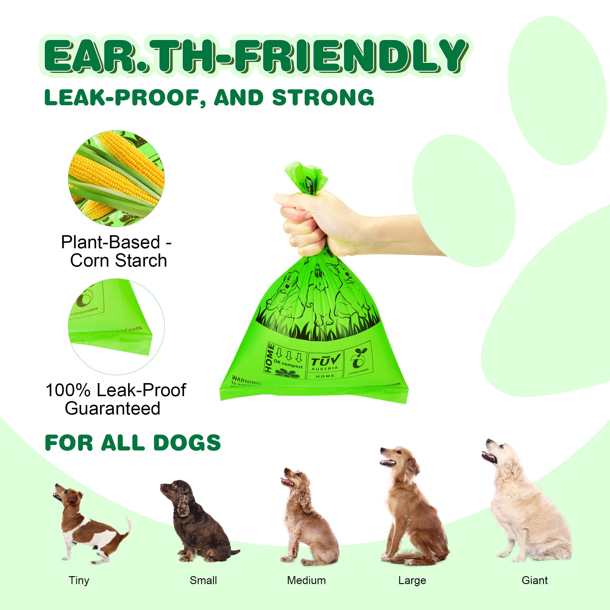 MUAMUA biodegradable dog waste bags with plant-based materials for eco-friendly disposal.