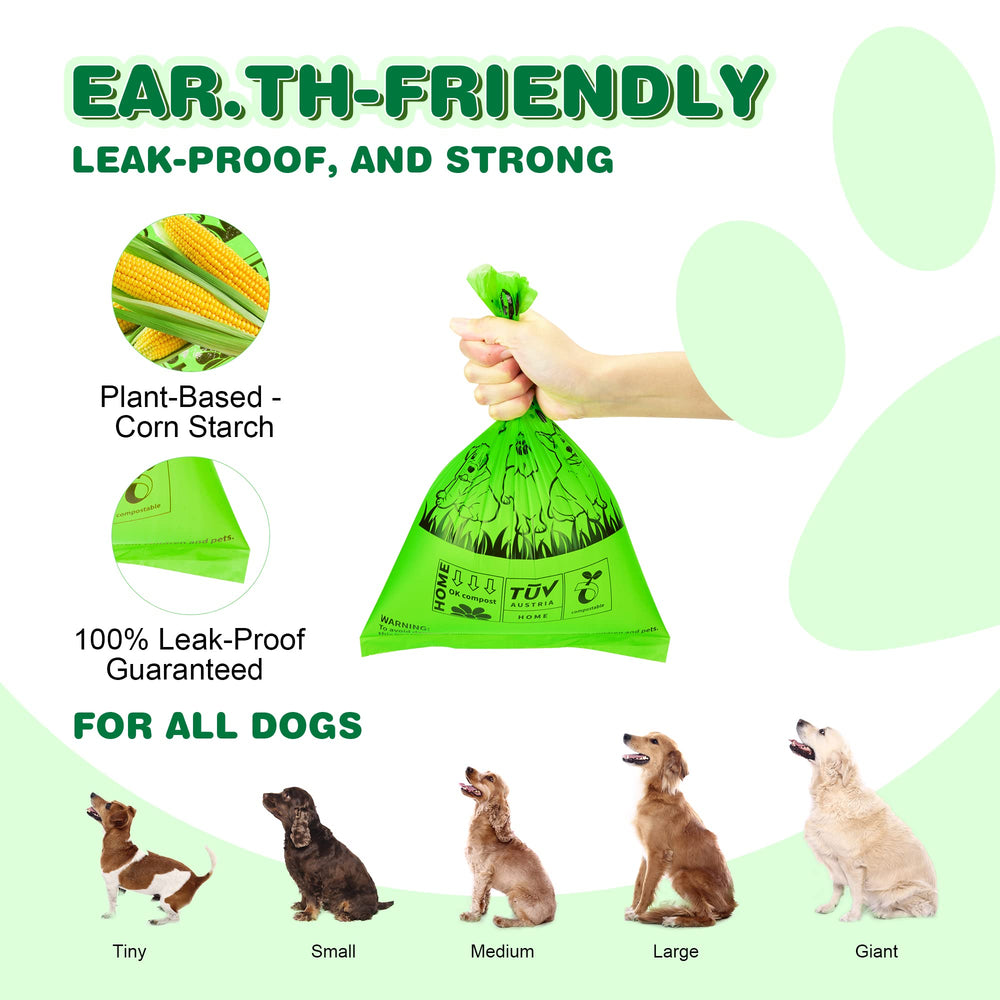 MUAMUA biodegradable dog waste bags with plant-based materials for eco-friendly disposal.
