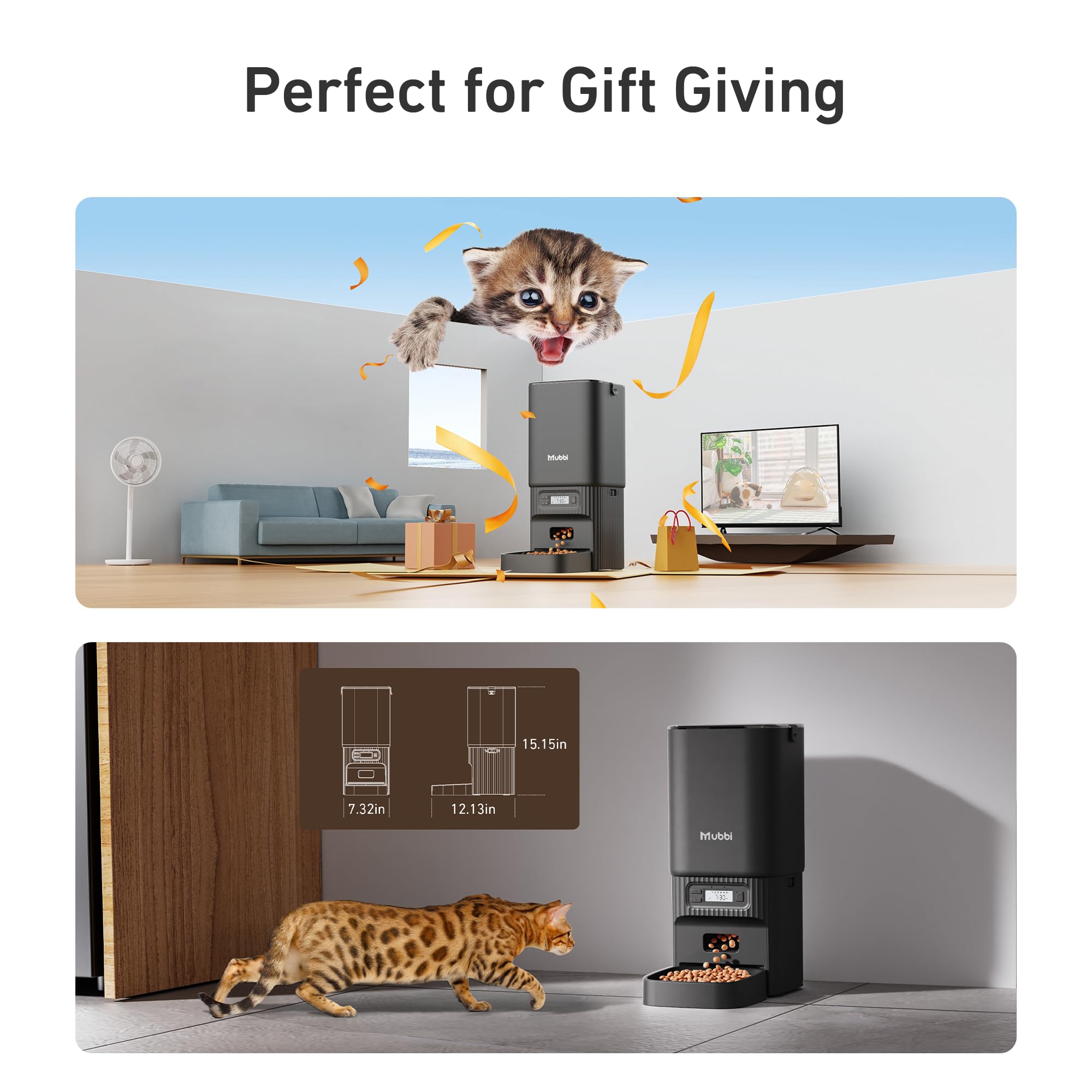 MUBBI pet-friendly bowl tilts to reduce whisker fatigue.