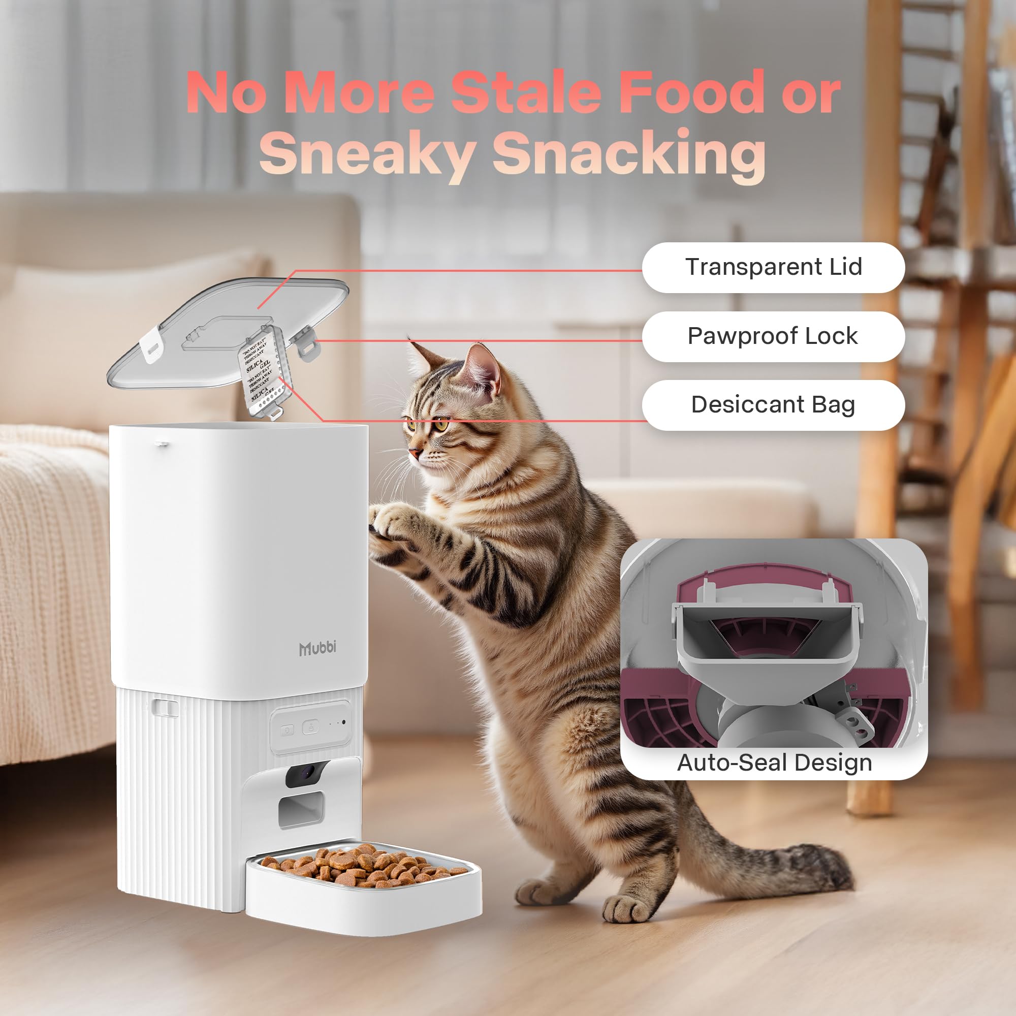 MUBBI transparent lid shows food levels at a glance