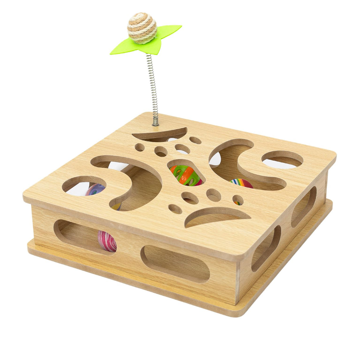 MUCAOL interactive cat puzzle toy Burlywood, engaging energy-busting play for curious cats.